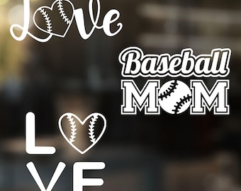 Baseball Mom Decal, Vinyl Sports Car Sticker, Gift for Team Mom