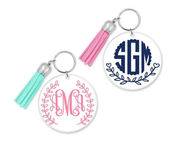 Monogram Keychain ~ Personalized Keychain ~ Square Keychain ~ Key Chain ~  Custom Keychain ~ Key Tag ~ Sweet Sixteen Gift