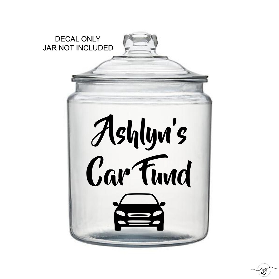 Car Fund Savings Decal, New Driver Gift, Money Jar Decal - Etsy