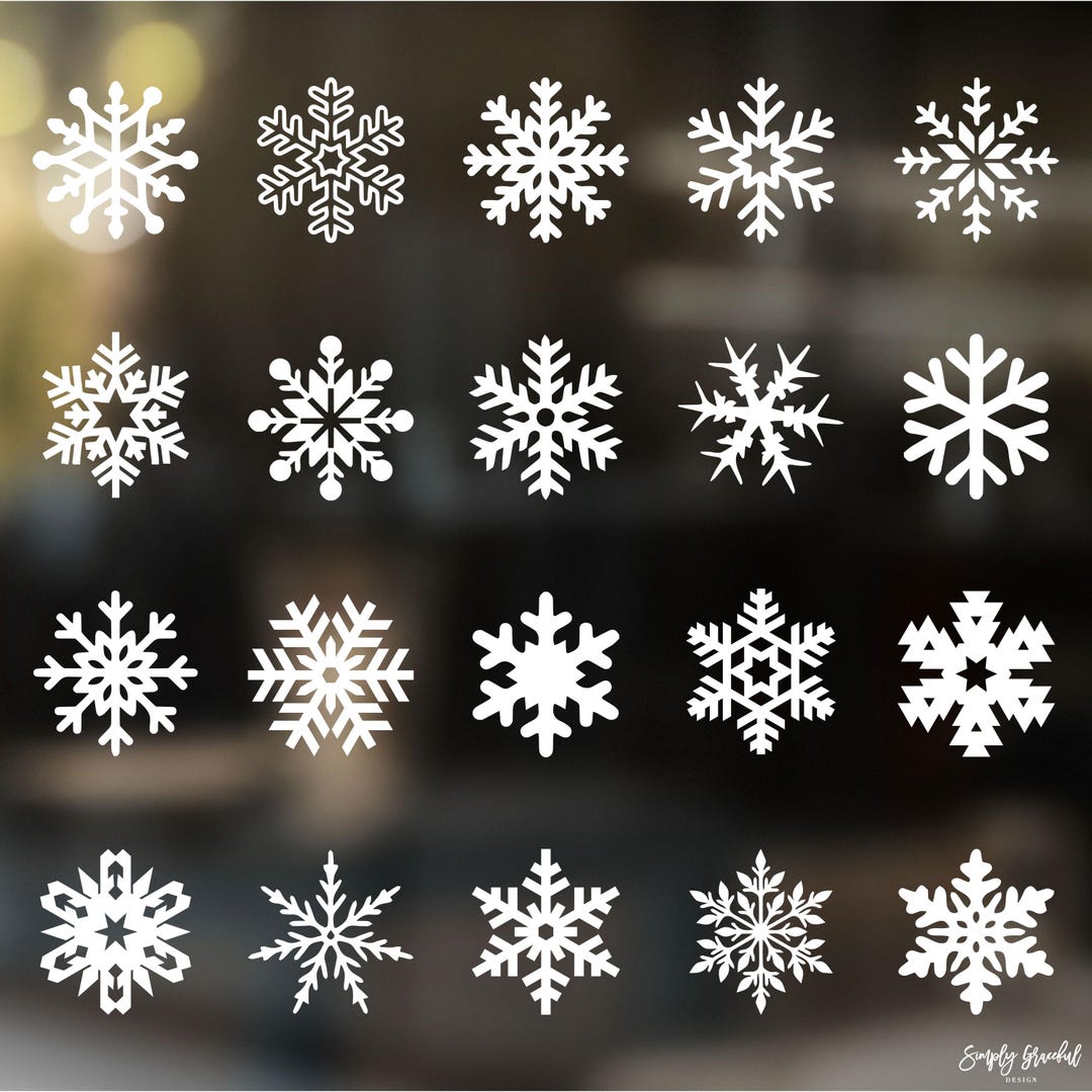Set of Snowflake Decals, Holiday Decal, Winter Craft Decal, Ornament ...