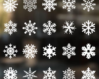 Set of Snowflake Decals, Holiday Decal, Winter Craft Decal, Ornament DIY, Tumbler Decal, Car Decal