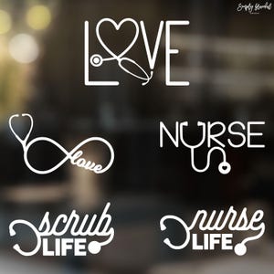 Stethoscope Vinyl Decal, Nurse Car Decal, Healthcare Worker Gift