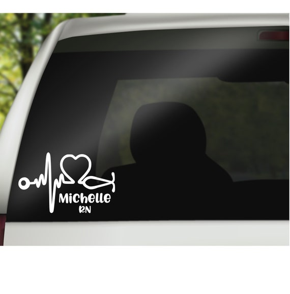 Stethoscope EKG Vinyl Decal: Cardiac Nurse Gift, Laptop Decal