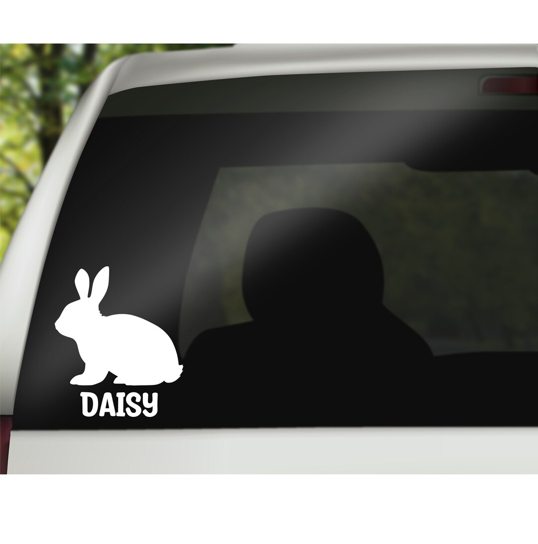 Bunny Rabbit Decal, Pet Name Decal, Rabbit Owner Gift, Laptop Decal ...