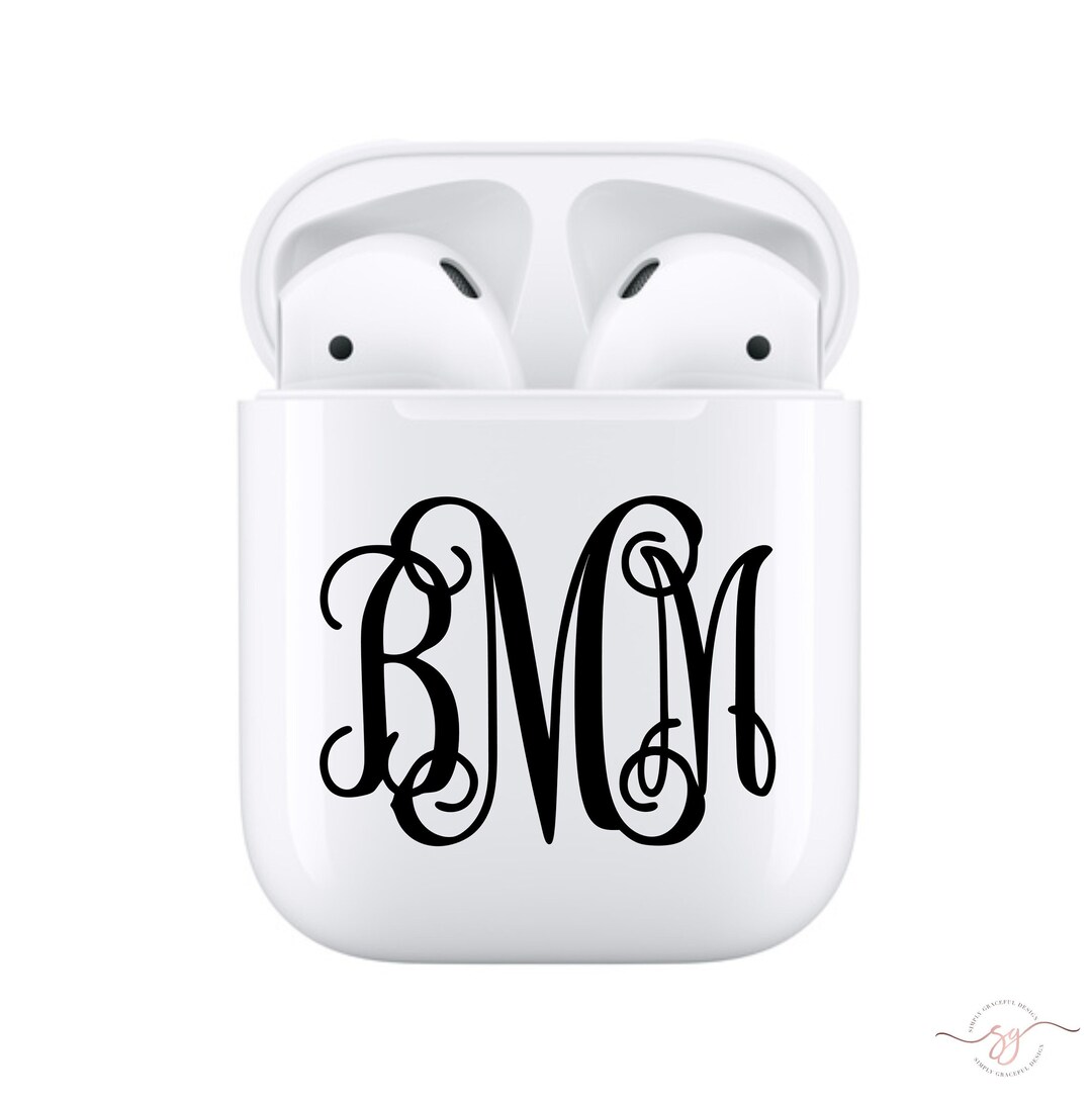 AirPod Case Decal Charger Decal Monogram Decal Name Decal Etsy