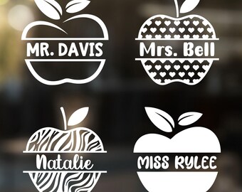 Personalized Teacher Name Decal, End of School Year Gift, Classroom Sticker