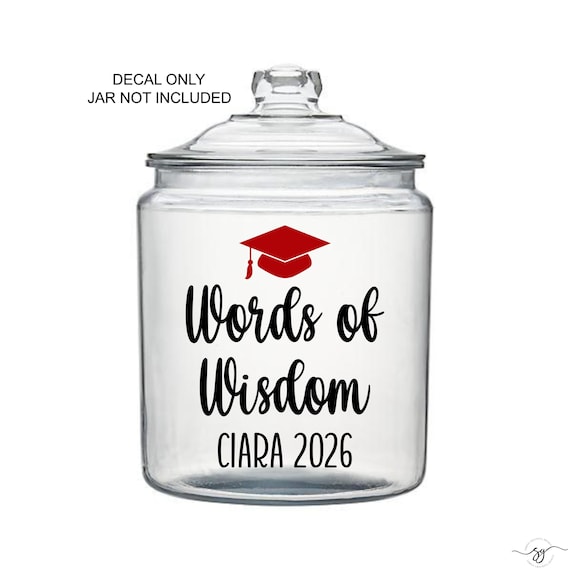 Personalized Graduation Wishes Decal, Words of Wisdom, Class of 2026