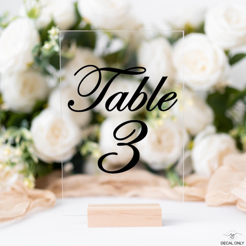 Table Number Decals, Wedding Table Decor, Wedding Reception Signage - Etsy