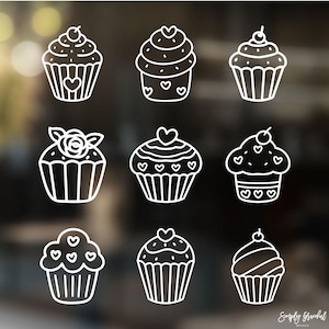 Cupcake Decal, Baking Decal, Bakery Owner Gift, Cute Car Decal
