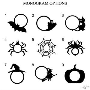Halloween Monogram Decal, Halloween Decal, Spider Decal, Ghost Decal, Halloween Party Favor image 2
