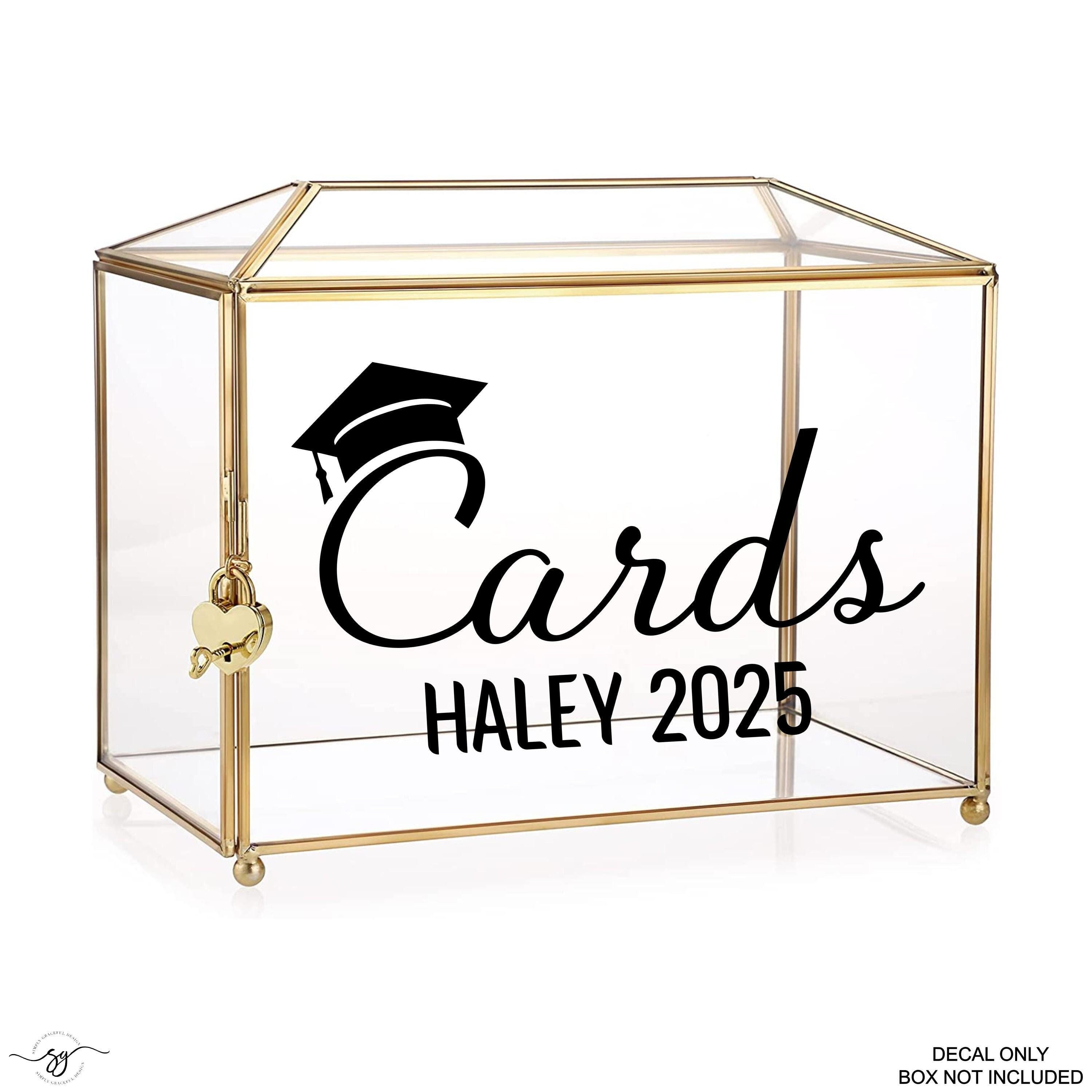 Graduation Card Box Decal, Card Holder Decal, Class of 2025 Gift, Gift Table DIY