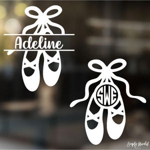Ballerina Monogram, Ballet Dancer Decal, Dance Instructor Gift, Monogram Car Decal