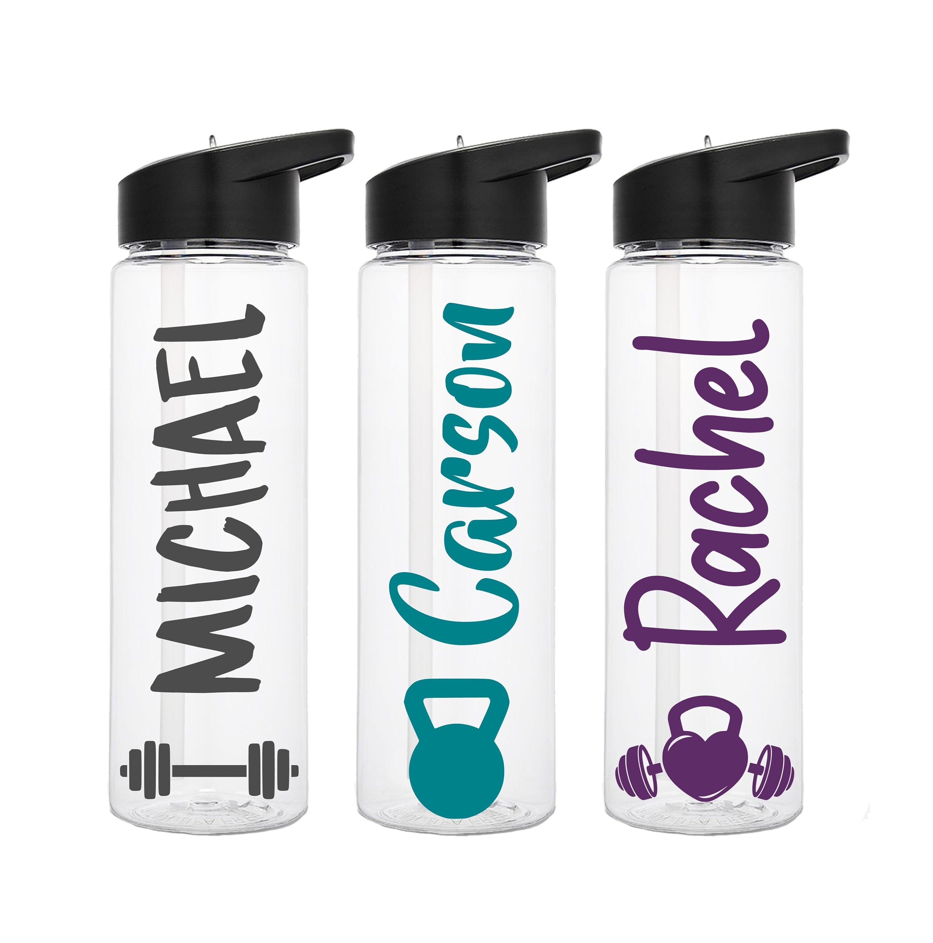 Booty Get Fatter - Personalized Water Bottle With Time Marker - Birthday,  Motivation Gift For Fitness Girl, Personal Trainer, Gymer - Squat Girl