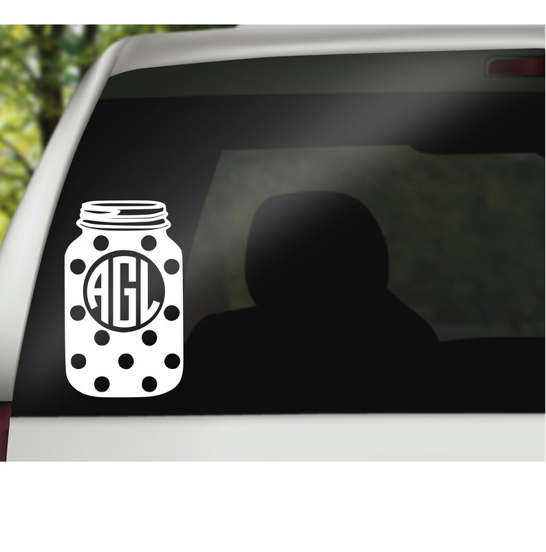 Mason Jar Decal Mason Jar Monogram Decal Country Decal Etsy