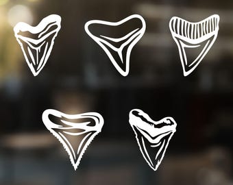 Shark Tooth Decal, Shark Themed Party Favor, Shark Gifts, Shark Tooth Hunter