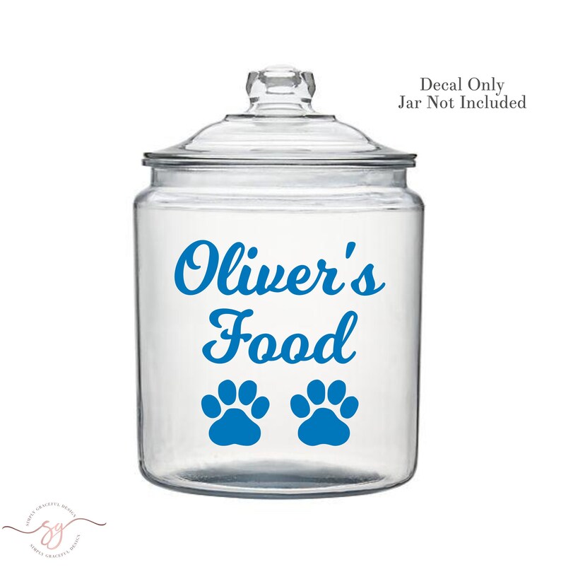Dog Food Container Decal Pet Food Label Paw Print Name Etsy.de