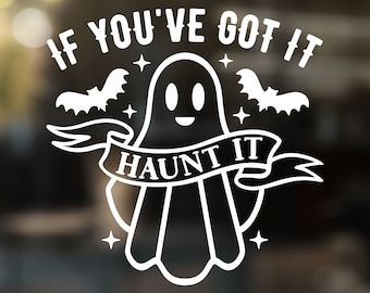 Ghost Decal, Halloween Decal, Halloween Quote, Wine Glass Decal, Spooky Decal