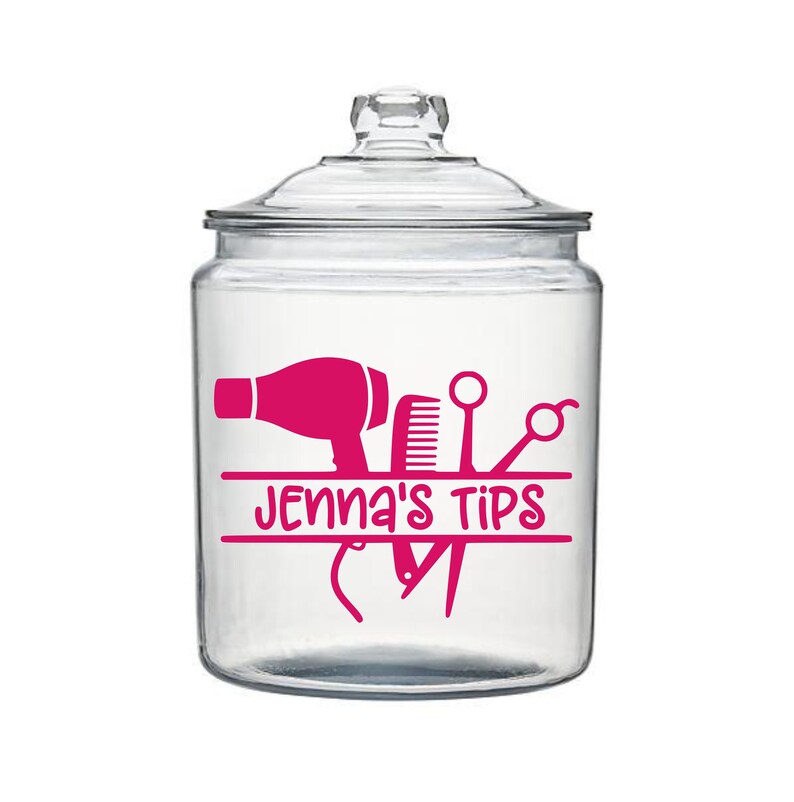 Hair Stylist Tip Jar Decal Money Jar Decal Hair Stylist Etsy
