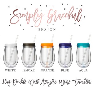Pu&ograve; includere: Set di bicchieri da vino in acrilico a doppia parete da 10 once con cannucce in vari colori: menta, bianco, fumo, arancione, blu, acqua e verde.