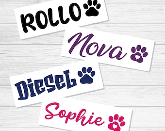 Décalcomanie personnalisée empreinte de patte, étiquette personnalisée pour gamelle pour chien