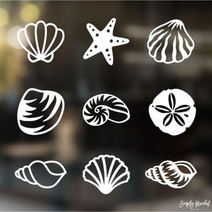 Seashell Decal, Starfish Decal, Ocean Decal , Beach Lover Gift, Tumbler Decal