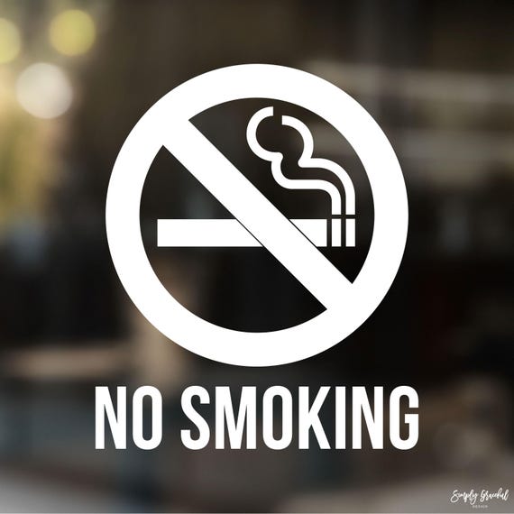 cigarette decal No Smoking Symbol- 6"w x 6"h delightful designs made by a woman owned small business in Portland advertising wall decal Skoal Tobacco