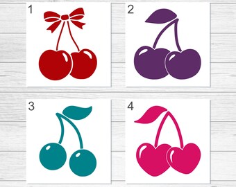 Cherry Vinyl Decal, Coquette Bow Decal, Trendy Car Decal