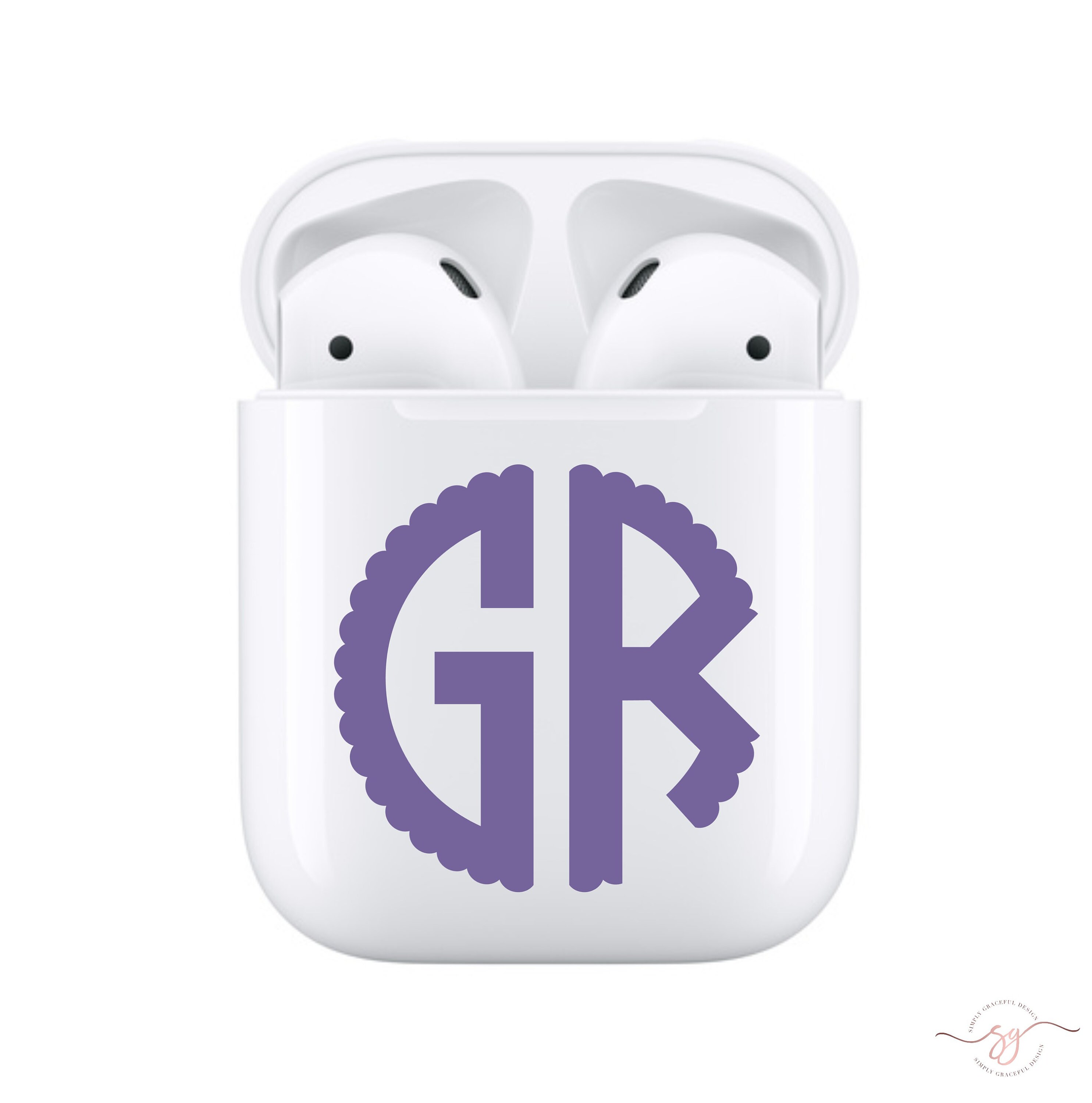 Airpod Case Decal Charger Decal Monogram Decal Name Decal Etsy