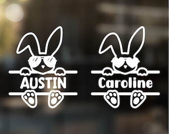 Easter Bunny Name Decal, Easter Bucket Decal, Bunny Monogram, Easter Decor