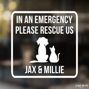 Emergency Pet Decal, Fire Safety Decal, Pet Owner Gift, Please Rescue Decal