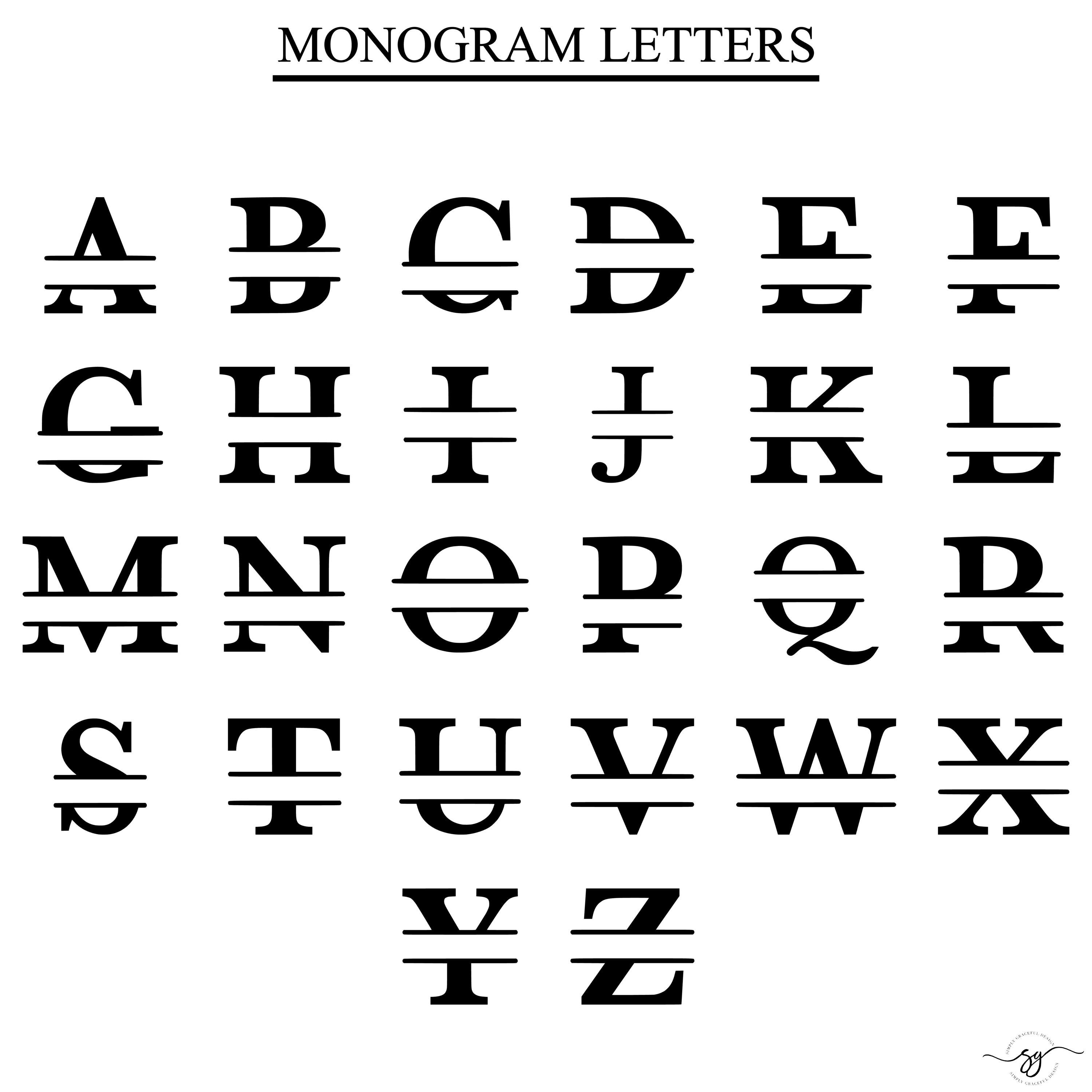 Alphabet Monogram Decal, Name Initial Decal, Single Letter Decal ...