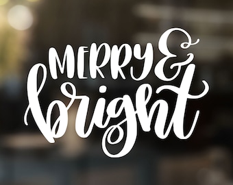 Christmas Decal, Merry and Bright Decal, Winter Tumbler Decal, Holiday Car Decal