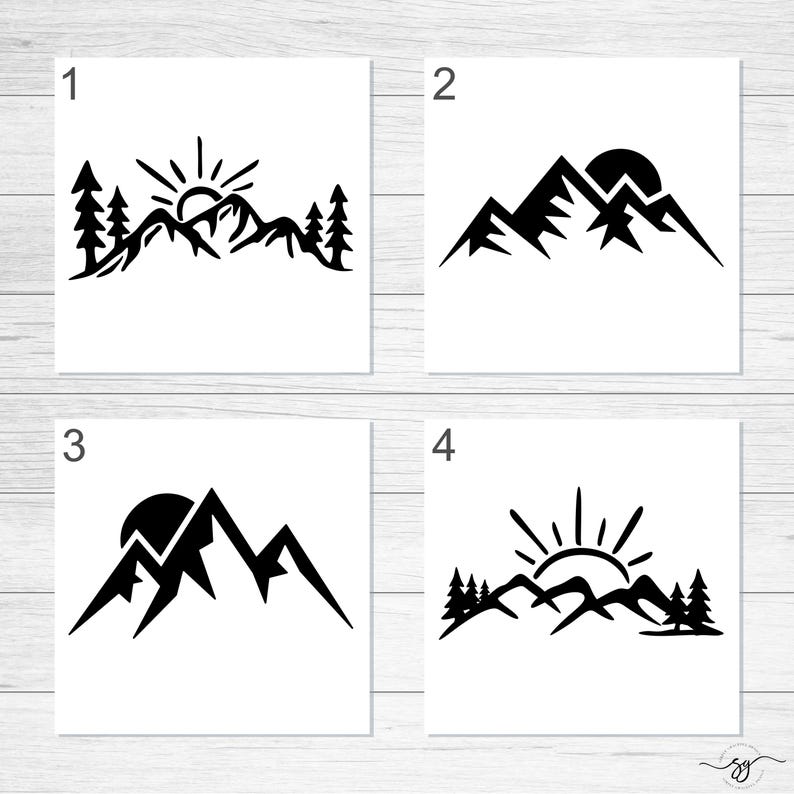Mountain Sun Decal, Nature Lover Gift, Outdoor Decal, Tumbler Decal zdjęcie 2