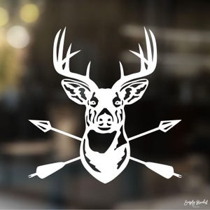 Deer Hunting Decal, Buck Decal, Antler Decal, Gift for Hunter, Car Decal