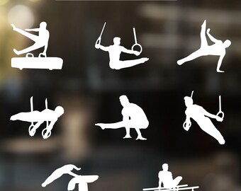 Sticker gymnastique homme, cadeau équipe de gymnastique, cadeau gymnaste masculin, sticker bouteille d'eau