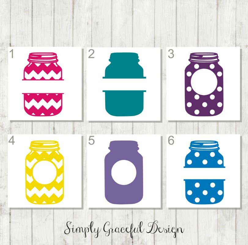 Mason Jar Decal Mason Jar Monogram Decal Country Decal Etsy
