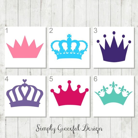 Crown Decal Crown with Name Decal Princess Birthday Party | Etsy