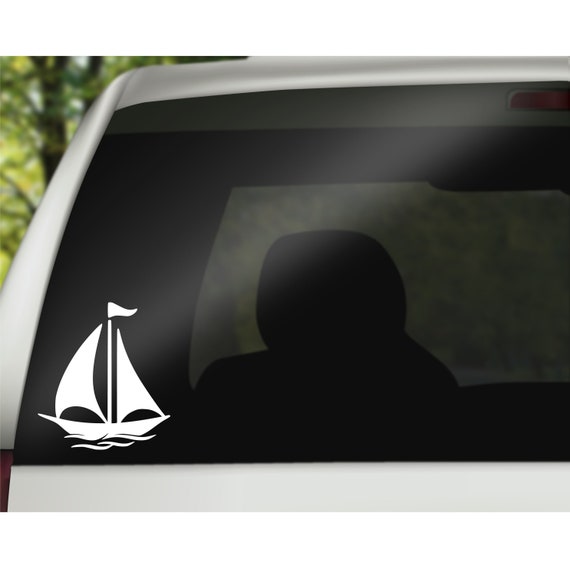 Sailboat Decal, Sailing Gift, Nautical Decal, Glitter Vinyl Decal