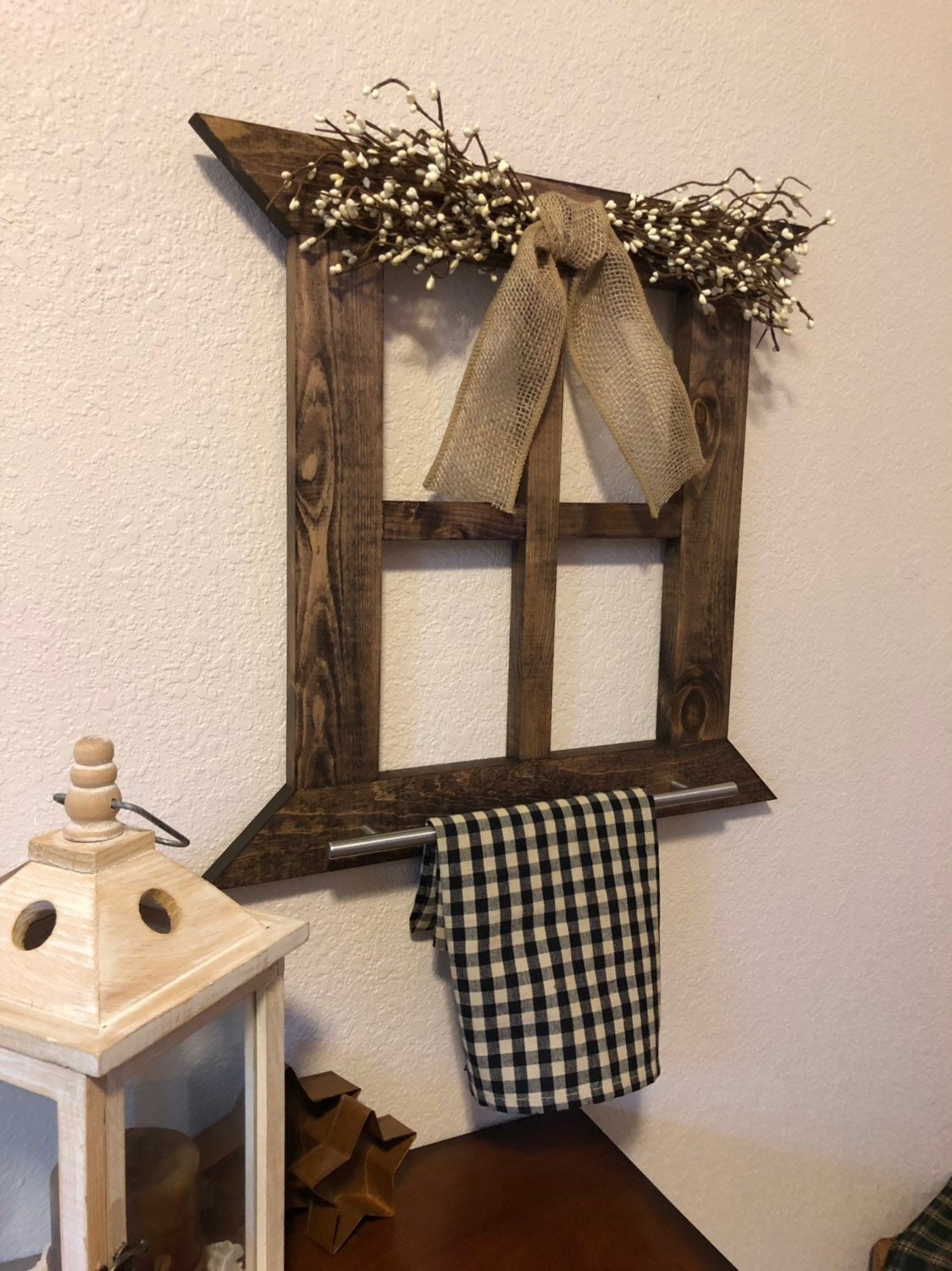 Primitive rustic hand towel holder Bathroom primitive country Etsy
