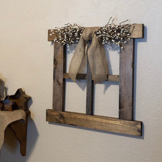Large Rustic Wall Decor Primitive For Living Room Handmade Wood Window Frame 4 Pane