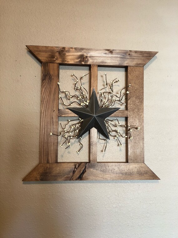 Rustic Primitive Wood Window Frame Farmhouse Wall Decor Etsy