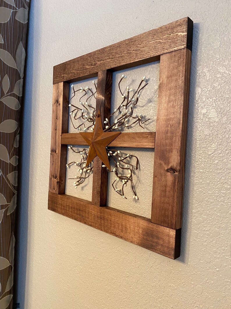 Rustic wall décor Primitive handmade window frame cream Etsy