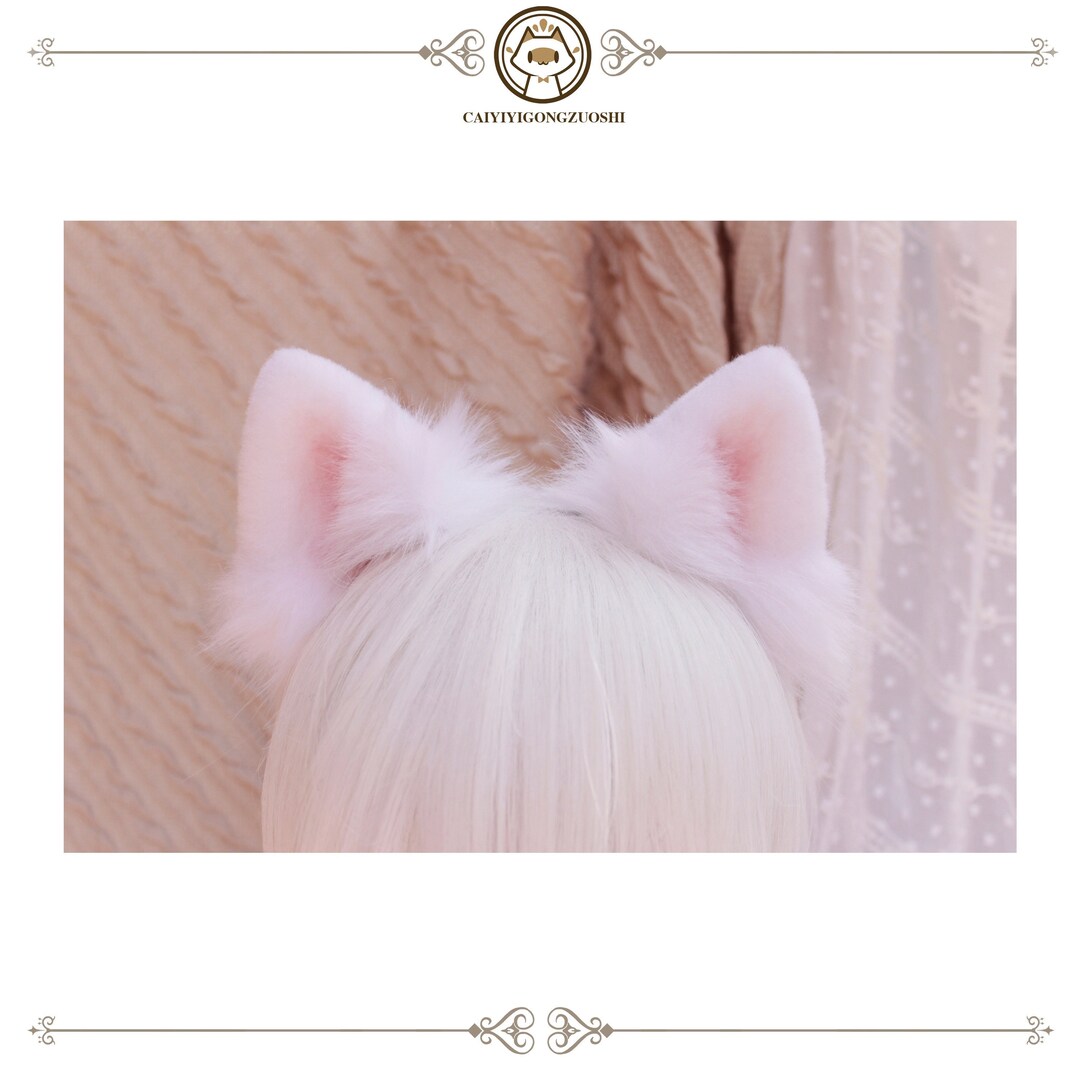 Samoyed Dog Ears / Puppy Faux Fur Ears / White Dog Ears Etsy