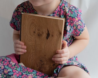 Handmade wooden sketchbook with oak veneer cover