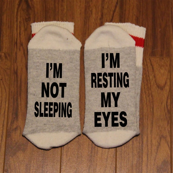 I'm Not Sleeping ... I'm Resting My Eyes (Word Socks - Funny Socks - Novelty Socks)