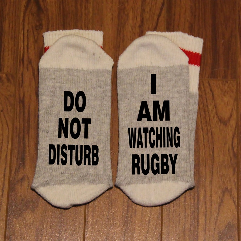 I Am Watching Rugby Do Not Disturb .. Word Socks - Funny Socks - Novelty Socks