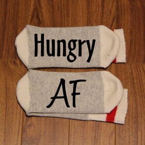 Hungry ... AF (Word Socks - Funny Socks - Novelty Socks)