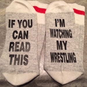 Wenn du das lesen kannst ... Ich schaue meinem Wrestling zu (Wortsocken - Lustige Socken - Neuheitssocken)