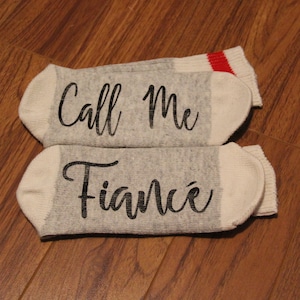 Call Me ... Fiance (Word Socks - Funny Socks - Novelty Socks)