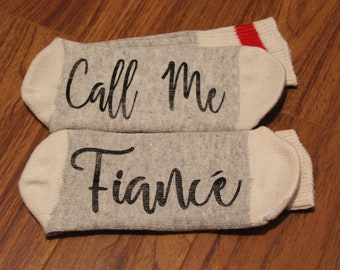 Call Me ... Fiance (Word Socks - Funny Socks - Novelty Socks)